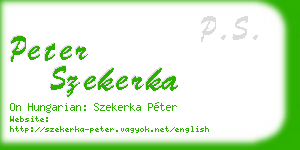 peter szekerka business card